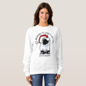 KiniArt Valais Sheep met kerstoverhemd Trui (Voorkant volledig)
