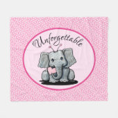 KiniArt Valentijn Elephant Fleece Blanket (Voorkant (Horizontaal))
