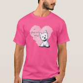 KiniArt Valentijn Westie Bowtie T-shirt (Voorkant)