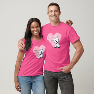 KiniArt Valentijn Westie strikdas T-shirt