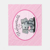 KiniArt Valentijns Olifant Fleece Deken (Voorkant)