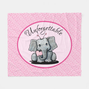 KiniArt Valentijns Olifant Fleece Deken
