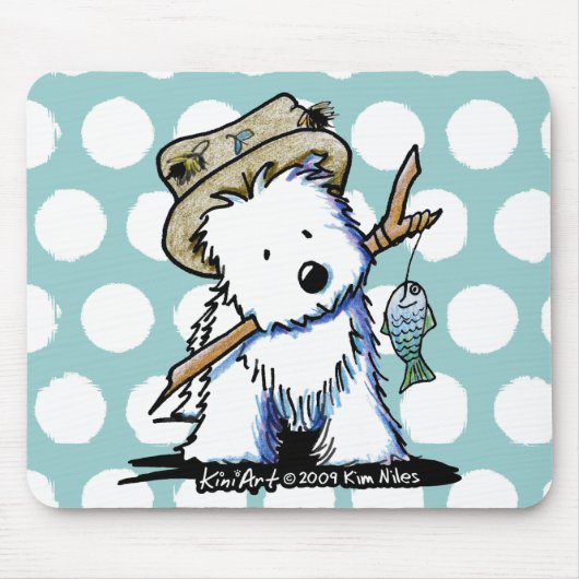 KiniArt Vist Westie Mousepad Muismat (Voorkant)