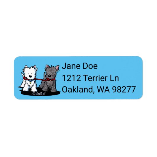 KiniArt Walking Buddies Retouradres Label (Voorkant)