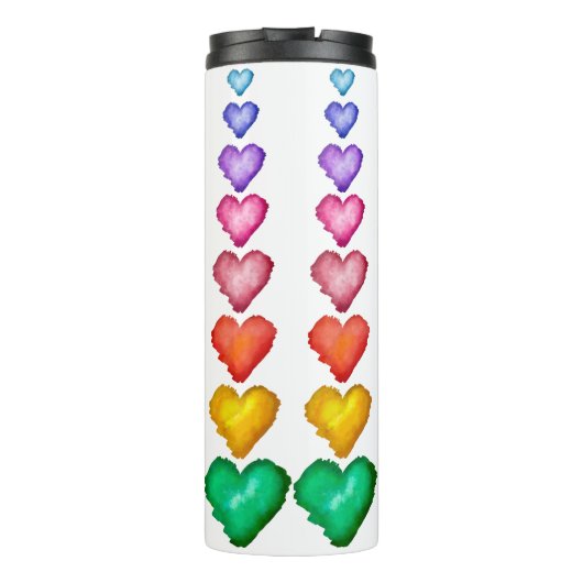 KiniArt Waterkleurige harten Thermosbeker (Achterkant)