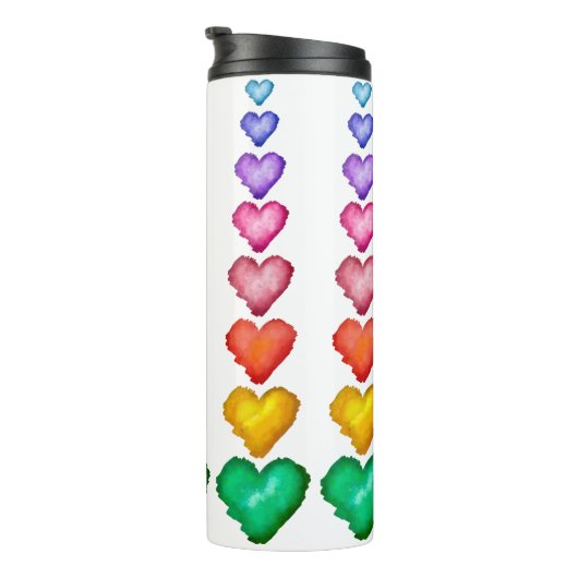 KiniArt Waterkleurige harten Thermosbeker (Geroteerd rechts)