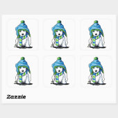 KiniArt Wee Winter Westie Vierkante Sticker (Vel)