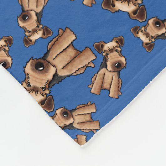 KiniArt Welsh Terrier Fleece Deken (Hoek)