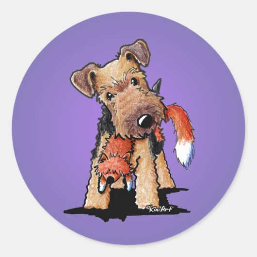 KiniArt Welsh Terrier Round Sticker (Voorkant)