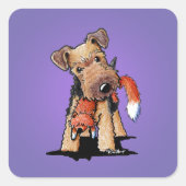 KiniArt Welsh Terrier Square Sticker (Voorkant)