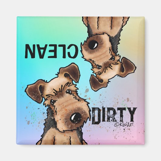 KiniArt Welsh Terrier Vaatwasser Magneet (Voorkant)