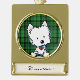 KiniArt Westie - Aangepaste versiering Verguld Banner Ornament