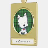 KiniArt Westie - Aangepaste versiering Verguld Banner Ornament (Links)