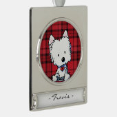 KiniArt Westie - Aangepaste versiering Verzilverd Banner Ornament (Rechts)