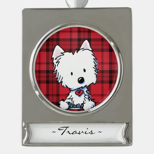 KiniArt Westie - Aangepaste versiering Verzilverd Banner Ornament (Voorkant)