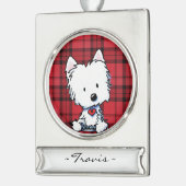 KiniArt Westie - Aangepaste versiering Verzilverd Banner Ornament (Links)