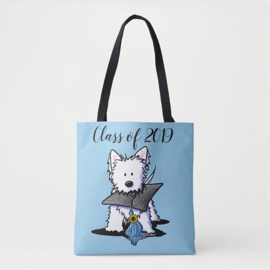 KiniArt Westie Afstuderen Tote Bag (Voorkant)