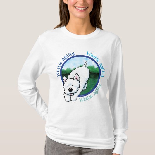 KiniArt Westie Agility T-Shirt (Voorkant)