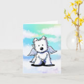 KiniArt Westie Angel Kaart (Gele Bloem)