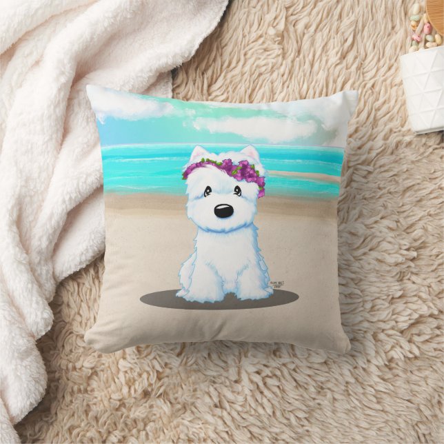 KiniArt ™️ Westie Beach Blossom Kussen (Deken)
