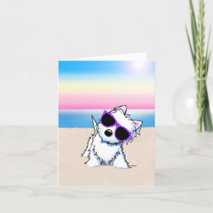 KiniArt Westie Beach gepersonaliseerd Bedankkaart