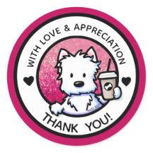 KiniArt Westie Bedankt Stickers