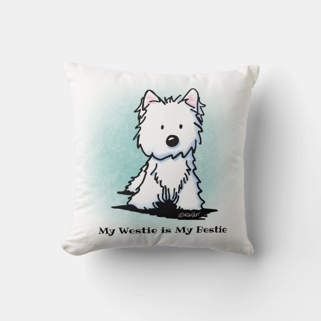 KiniArt Westie Beste Vriend Kussen (Voorkant)