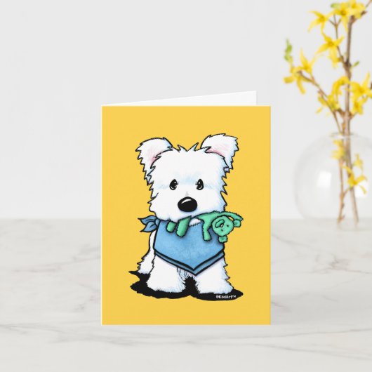 KiniArt Westie Bestie Kaart (Gele Bloem)