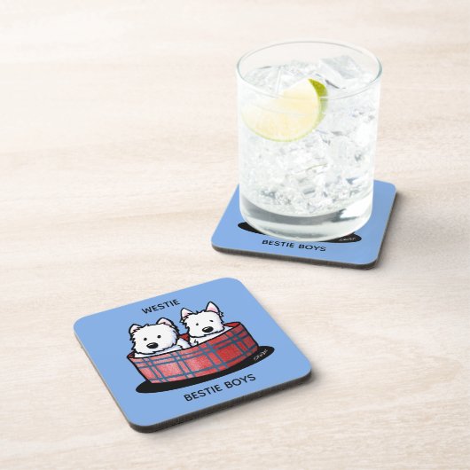 KiniArt Westie Besties Bier Onderzetter (Rechterzijde)