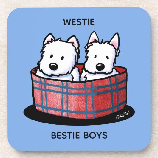KiniArt Westie Besties Bier Onderzetter (Voorkant)