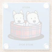 KiniArt Westie Besties Glazen Onderzetter (Achterkant)