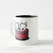 KiniArt Westie Besties Tweekleurige Koffiemok (Voorkant links)