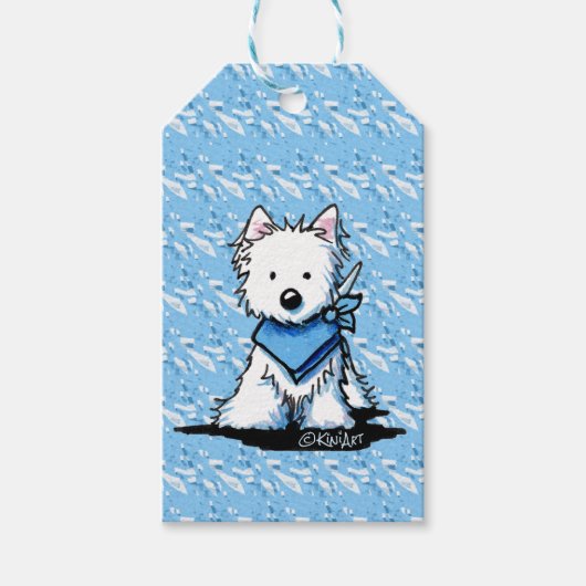 KiniArt Westie Bladwijzer Kit Cadeaulabel (Voorkant)
