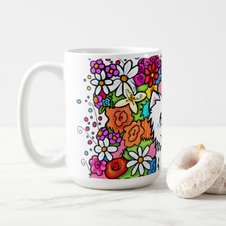 KiniArt Westie Bloementuin Koffiemok