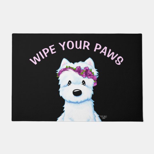 KiniArt Westie Blossom Deurmat (Voorkant)