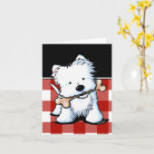 KiniArt Westie Bone Appetit Kaart (Gele Bloem)
