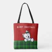 KiniArt Westie Boy & Girl-Tas voor kerstmis Tote Bag (Achterkant)
