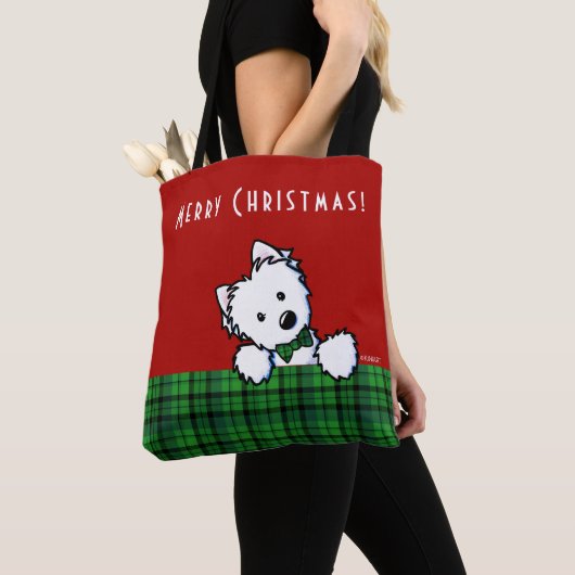 KiniArt Westie Boy & Girl-Tas voor kerstmis Tote Bag (Dichtbij)