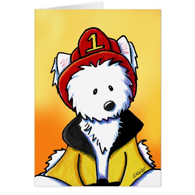 KiniArt Westie Brandweerman (Voorkant)