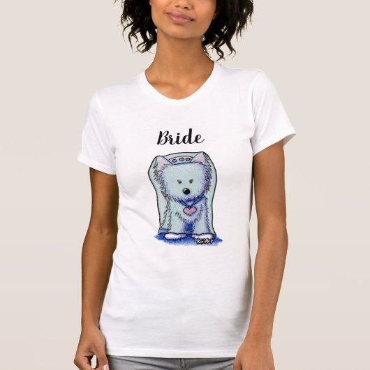 KiniArt Westie BRIDE T-shirt (Voorkant)