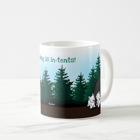 KiniArt Westie Camping Coffee Mok (Voorkant rechts)