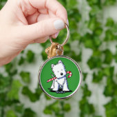 KiniArt Westie Candy Cane Cutie Sleutelhanger (Hand)