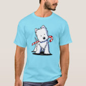 KiniArt Westie Candy Cane Cutie T-shirt (Voorkant)