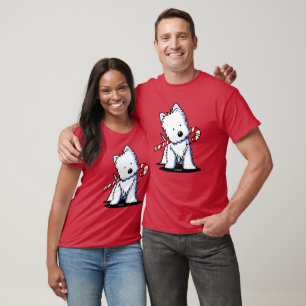 KiniArt Westie Candy Cane Cutie T-shirt