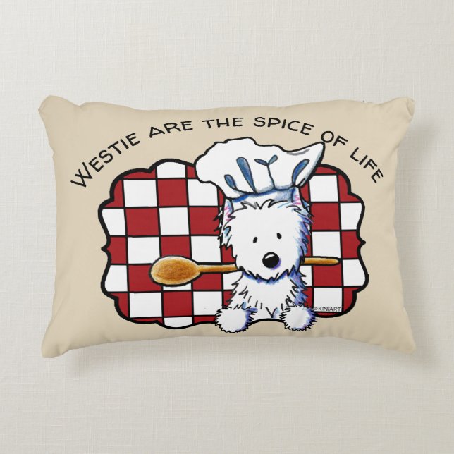 KiniArt Westie Chef Accent Kussen (Voorkant)