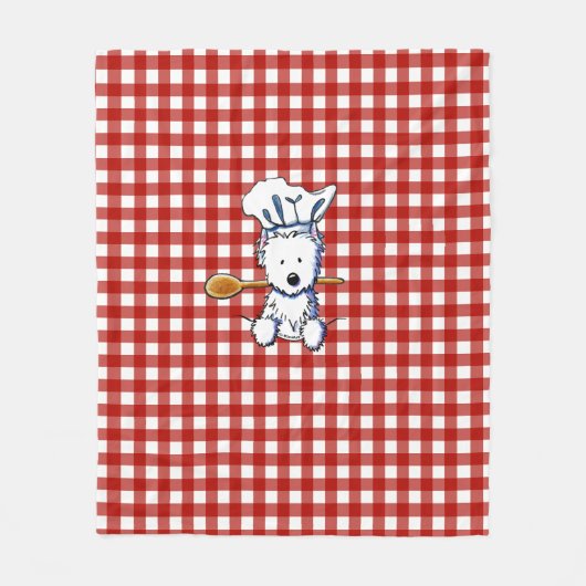 KiniArt Westie Chef Fleece Deken (Voorkant)