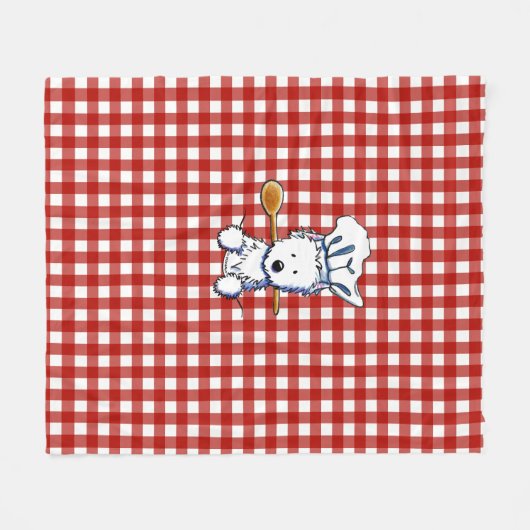 KiniArt Westie Chef Fleece Deken (Voorkant (Horizontaal))
