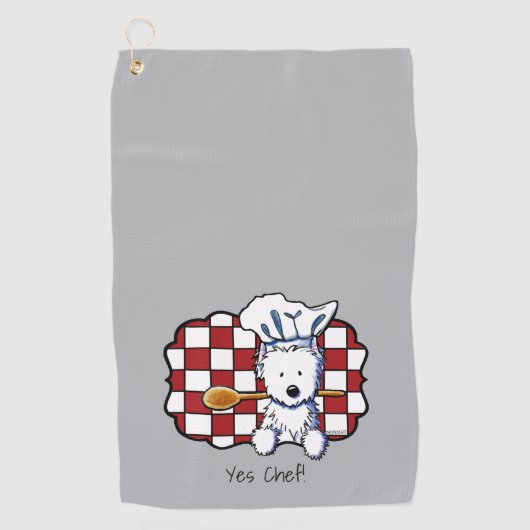 KiniArt Westie Chef Golfhanddoek (Voorkant)