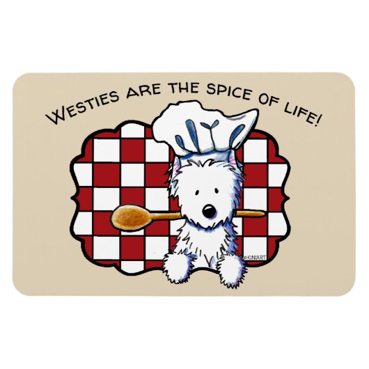 KiniArt Westie Chef Magneet (Horizontaal)