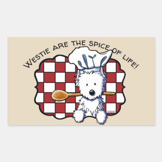KiniArt Westie Chef Rechthoekige Sticker (Voorkant)